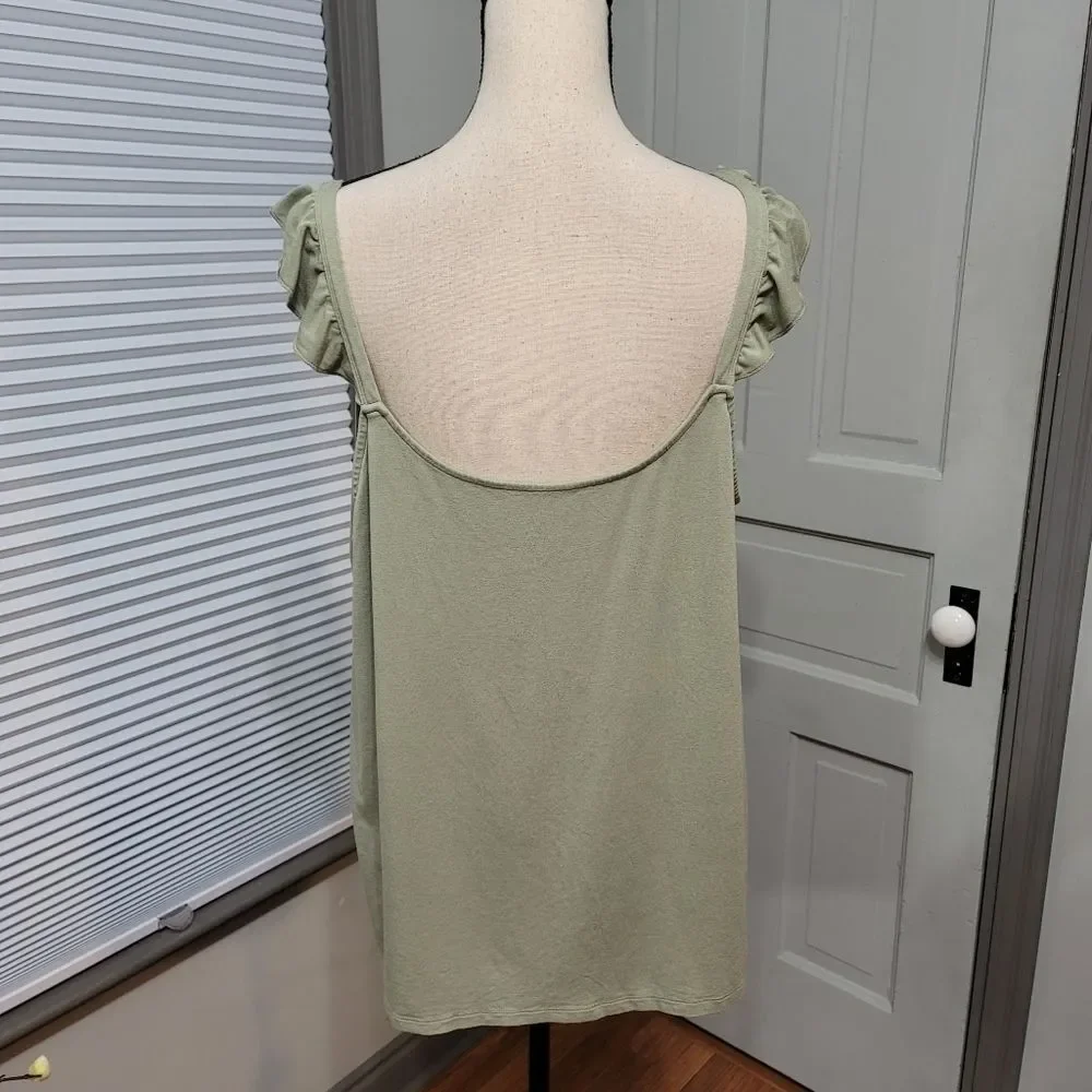 Torrid Super Soft V-Neck Lace-Up Ruffle Tank - Picture 6 of 6